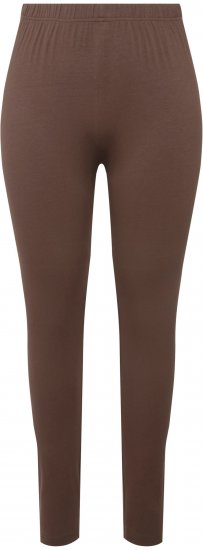 Ulla Popken Basic Stretch Knit Ankle Length Leggings Nougat Brown - Traperice & Hlače u Velikim Veličinama – Plus Size - 