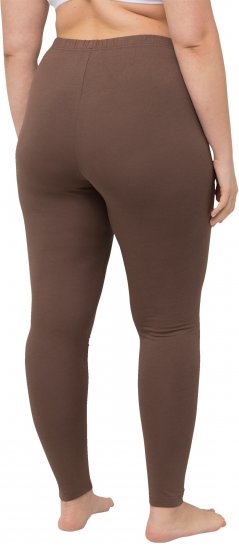 Ulla Popken Basic Stretch Knit Ankle Length Leggings Nougat Brown - Traperice & Hlače u Velikim Veličinama – Plus Size - 