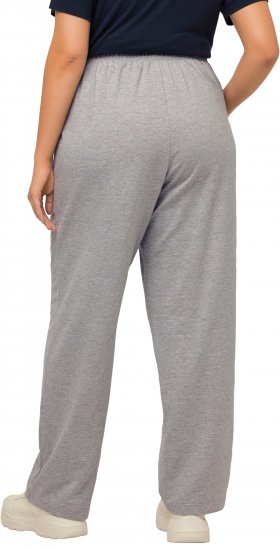 Ulla Popken Pull On Knit Straight Leg Pocket Pants Light Grey Melange - Traperice & Hlače u Velikim Veličinama – Plus Size - 