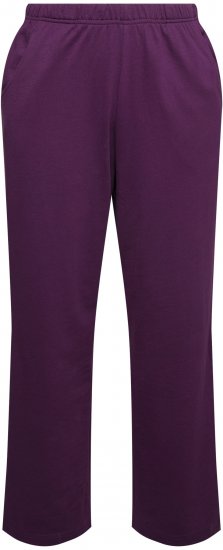 Ulla Popken Pull On Knit Straight Leg Pocket Pants Dark Blackberry - Traperice & Hlače u Velikim Veličinama – Plus Size - 