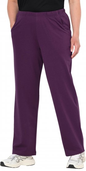 Ulla Popken Pull On Knit Straight Leg Pocket Pants Dark Blackberry - Traperice & Hlače u Velikim Veličinama – Plus Size - 