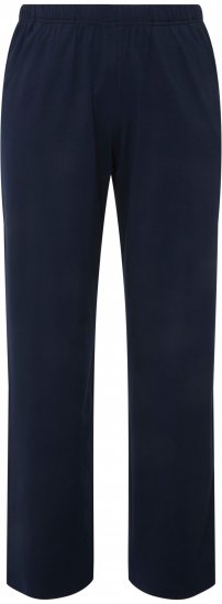 Ulla Popken Bootcut Elastic Waist Cotton French Terry Sport Pants Night Blue - Traperice & Hlače u Velikim Veličinama – Plus Size - 
