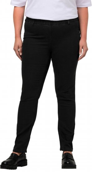 Ulla Popken Denim Look All Elastic Pocket Sienna Jeggings Black - Traperice & Hlače u Velikim Veličinama – Plus Size - 