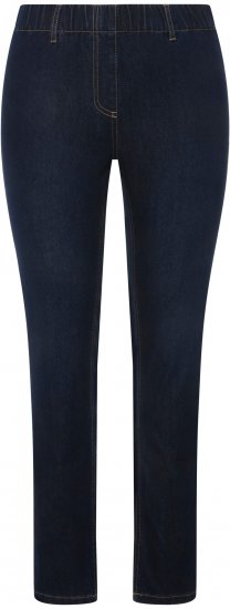 Ulla Popken Denim Look All Elastic Pocket Sienna Jeggings Dark Blue Denim - Traperice & Hlače u Velikim Veličinama – Plus Size - 