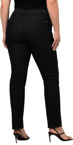 Ulla Popken Sammy Fit Slim Leg Stretch Jeans Black - Traperice & Hlače u Velikim Veličinama – Plus Size - 