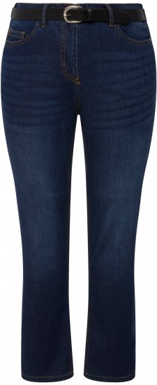 Ulla Popken Sammy Fit Slim Leg Stretch Jeans Blue Denim - Traperice & Hlače u Velikim Veličinama – Plus Size - 