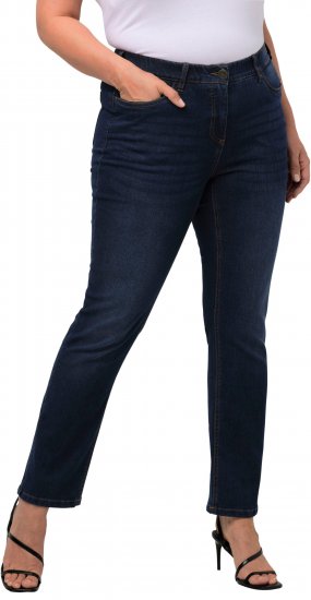 Ulla Popken Sammy Fit Slim Leg Stretch Jeans Blue Denim - Traperice & Hlače u Velikim Veličinama – Plus Size - 