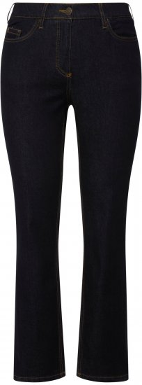 Ulla Popken Sammy Fit Slim Leg Stretch Jeans Dark Blue Denim - Traperice & Hlače u Velikim Veličinama – Plus Size - 