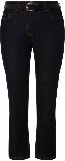 Ulla Popken Sammy Fit Slim Leg Stretch Jeans Dark Blue Denim - Traperice & Hlače u Velikim Veličinama – Plus Size - 