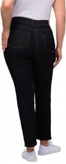Ulla Popken Sammy Fit Slim Leg Stretch Jeans Dark Blue Denim - Traperice & Hlače u Velikim Veličinama – Plus Size - 