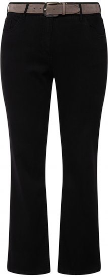 Ulla Popken Straight Leg Mandy Fit Stretch Jeans Black - Traperice & Hlače u Velikim Veličinama – Plus Size - 