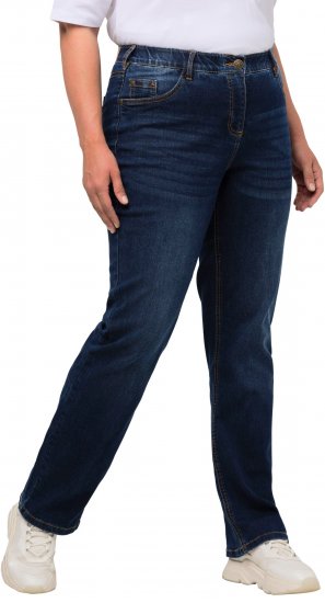 Ulla Popken Straight Leg Mandy Fit Stretch Jeans Blue Denim - Traperice & Hlače u Velikim Veličinama – Plus Size - 