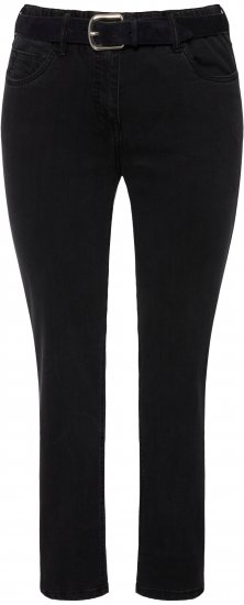 Ulla Popken Stretch Sarah Fit Skinny Jeans Black - Traperice & Hlače u Velikim Veličinama – Plus Size - 