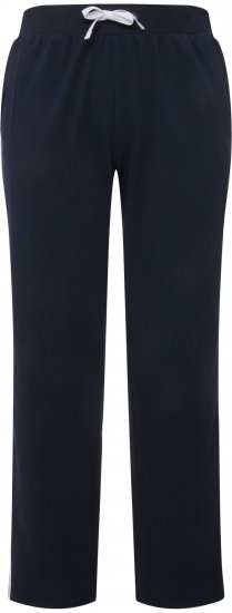 Ulla Popken Side Stripe Adjustable Drawstring Waist Joggers Navy - Traperice & Hlače u Velikim Veličinama – Plus Size - 