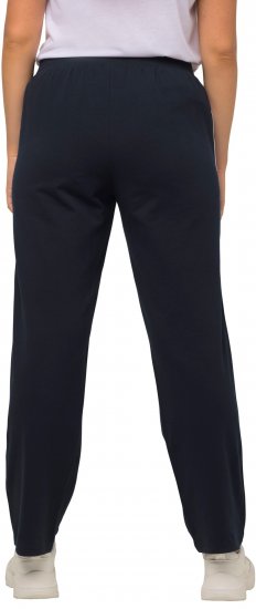 Ulla Popken Side Stripe Adjustable Drawstring Waist Joggers Navy - Traperice & Hlače u Velikim Veličinama – Plus Size - 