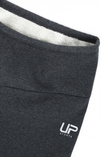 Ulla Popken Faux Fur Lined Stretch Leggings Charcoal - Traperice & Hlače u Velikim Veličinama – Plus Size - 