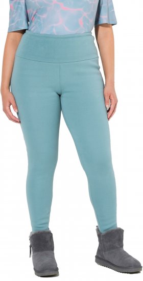 Ulla Popken Faux Fur Lined Stretch Leggings Ice Green - Traperice & Hlače u Velikim Veličinama – Plus Size - 