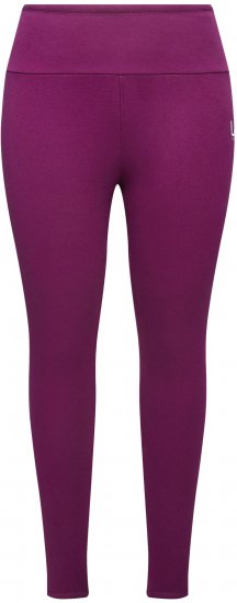 Ulla Popken Faux Fur Lined Stretch Leggings Pink Berry - Traperice & Hlače u Velikim Veličinama – Plus Size - 