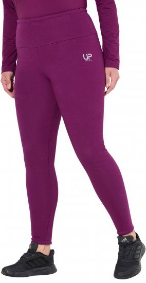 Ulla Popken Faux Fur Lined Stretch Leggings Pink Berry - Traperice & Hlače u Velikim Veličinama – Plus Size - 