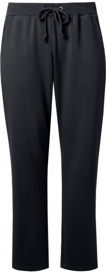 Ulla Popken Basic Drawstring Elastic Waist Cotton Blend Joggers Black - Traperice & Hlače u Velikim Veličinama – Plus Size - 