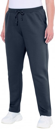 Ulla Popken Basic Drawstring Elastic Waist Cotton Blend Joggers Navy - Traperice & Hlače u Velikim Veličinama – Plus Size - 