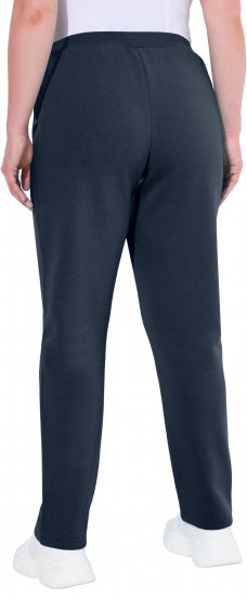 Ulla Popken Basic Drawstring Elastic Waist Cotton Blend Joggers Navy - Traperice & Hlače u Velikim Veličinama – Plus Size - 