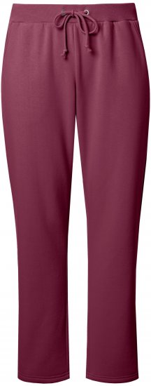 Ulla Popken Basic Drawstring Elastic Waist Cotton Blend Joggers Dark Berry - Traperice & Hlače u Velikim Veličinama – Plus Size - 