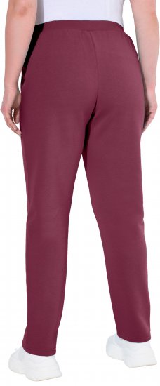Ulla Popken Basic Drawstring Elastic Waist Cotton Blend Joggers Dark Berry - Traperice & Hlače u Velikim Veličinama – Plus Size - 