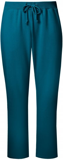 Ulla Popken Basic Drawstring Elastic Waist Cotton Blend Joggers Cerulean - Traperice & Hlače u Velikim Veličinama – Plus Size - 