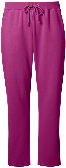 Ulla Popken Basic Drawstring Elastic Waist Cotton Blend Joggers Berry - Traperice & Hlače u Velikim Veličinama – Plus Size - 
