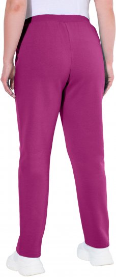 Ulla Popken Basic Drawstring Elastic Waist Cotton Blend Joggers Berry - Traperice & Hlače u Velikim Veličinama – Plus Size - 