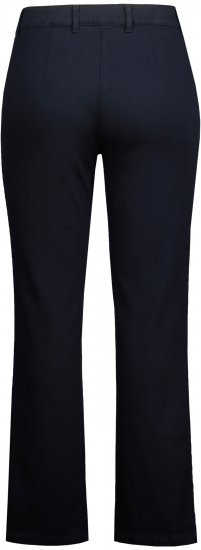 Ulla Popken Basic Mony Tapered Leg Stretch Pants Navy - Traperice & Hlače u Velikim Veličinama – Plus Size - 