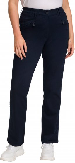 Ulla Popken Basic Mony Tapered Leg Stretch Pants Navy - Traperice & Hlače u Velikim Veličinama – Plus Size - 