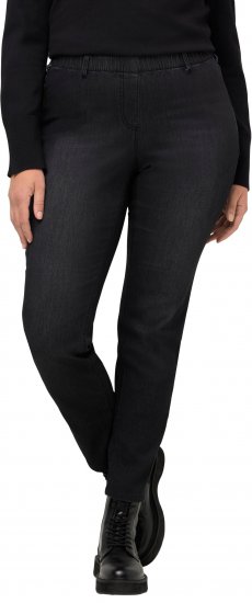 Ulla Popken Stretch Fit Sienna Jeans Black - Traperice & Hlače u Velikim Veličinama – Plus Size - 