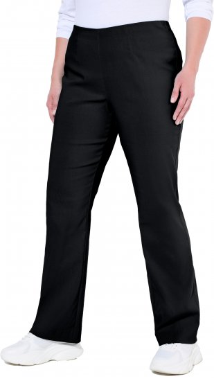 Ulla Popken Bengaline Elastic Waist Thermal Pants Black - Traperice & Hlače u Velikim Veličinama – Plus Size - 