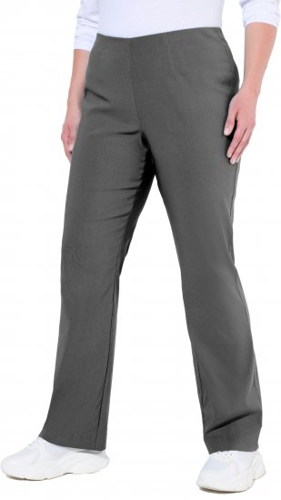 Ulla Popken Bengaline Elastic Waist Thermal Pants Graphite Grey - Traperice & Hlače u Velikim Veličinama – Plus Size - 