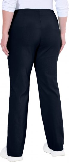Ulla Popken Bengaline Elastic Waist Thermal Pants Navy - Traperice & Hlače u Velikim Veličinama – Plus Size - 