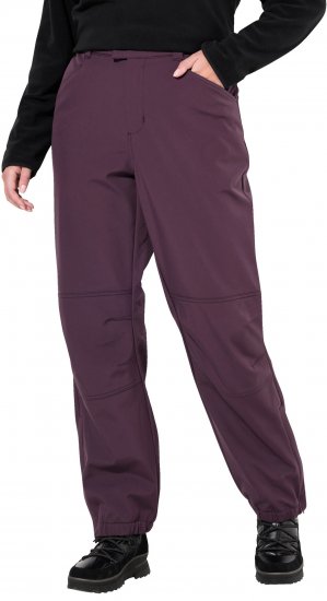 Ulla Popken Softshell Triple Function Fleece Lined Pants Dark Blackberry - Traperice & Hlače u Velikim Veličinama – Plus Size - 