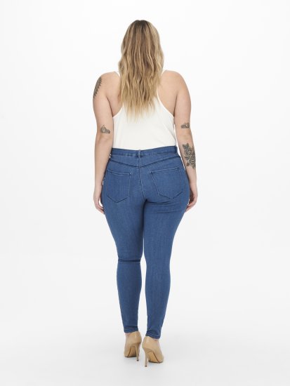 Only Carmakoma Thunder Life Skinny Fit Jeans Blue Denim - Traperice & Hlače u Velikim Veličinama – Plus Size - 