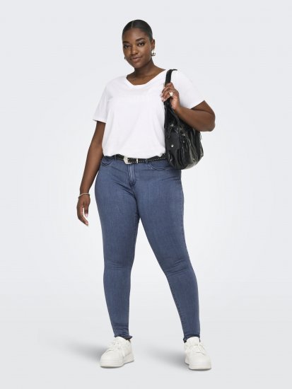 Only Carmakoma Thunder Life Skinny Fit Jeans Blue Denim - Traperice & Hlače u Velikim Veličinama – Plus Size - 