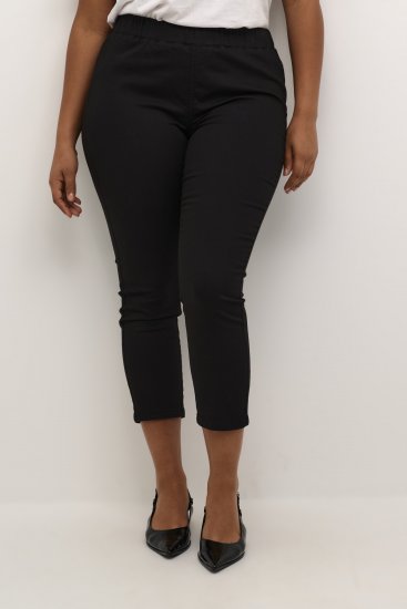 Kaffe Curve Ana Skraćene Twill Jeggings Duboko crna - Traperice & Hlače u Velikim Veličinama – Plus Size - 