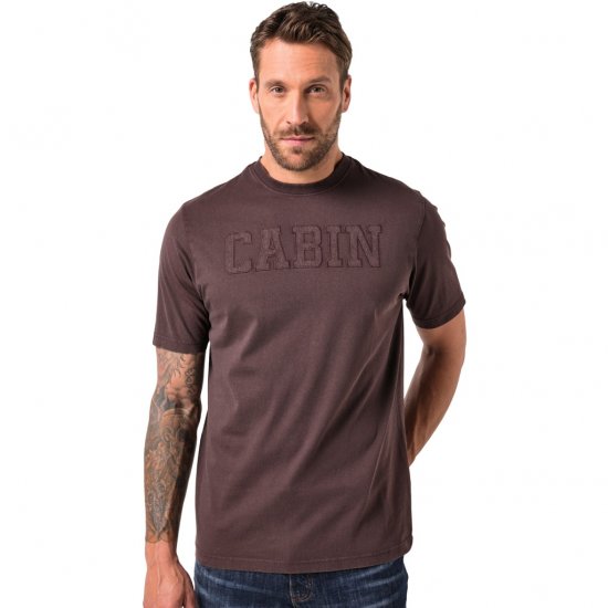 JP1880 T-Shirt Short Sleeve Cabin Mahogany Brown - Majice Kratkih Rukava - Muške Majice Kratkih Rukava Veliki Brojevi 
