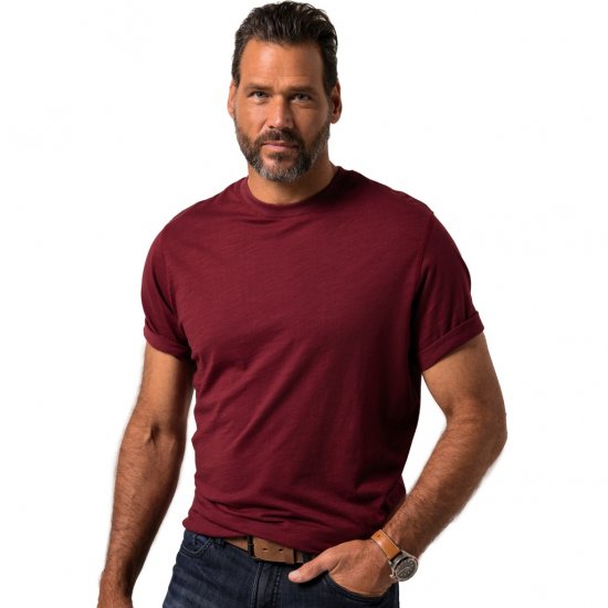 JP1880 T-Shirt Short Sleeve Soft Jersey Red - Majice Kratkih Rukava - Muške Majice Kratkih Rukava Veliki Brojevi 