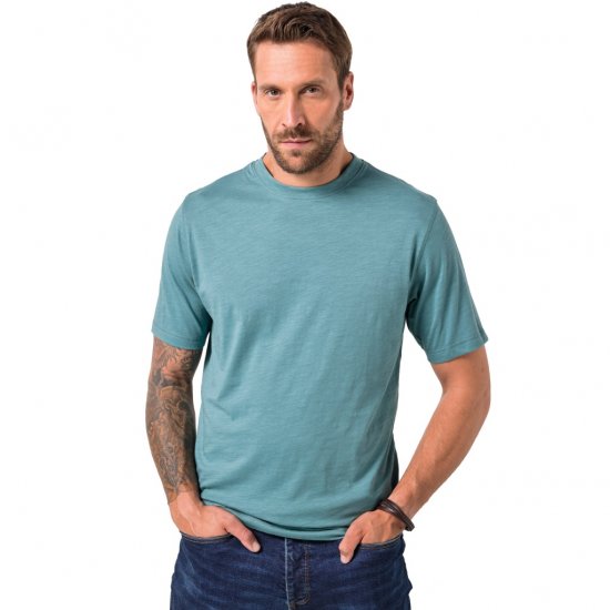 JP1880 T-Shirt Short Sleeve Soft Jersey Turquoise - Majice Kratkih Rukava - Muške Majice Kratkih Rukava Veliki Brojevi 
