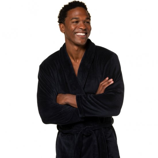 JP1880 Bathrobe with Spacious Patch Pockets Dark Navy - Donje rublje & kupaće hlače - muške donje rublje veliki brojevi