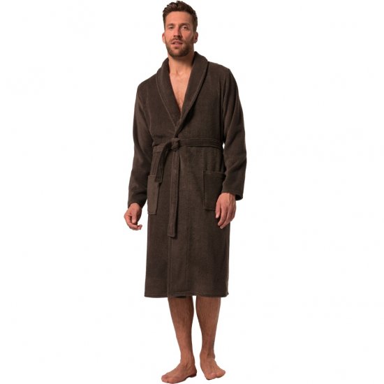 JP1880 Bathrobe Extra Soft Terry Cloth Brown - Donje rublje & kupaće hlače - muške donje rublje veliki brojevi