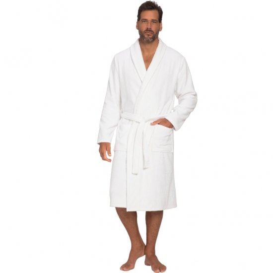 JP1880 Bathrobe Extra Soft Terry Cloth White - Donje rublje & kupaće hlače - muške donje rublje veliki brojevi