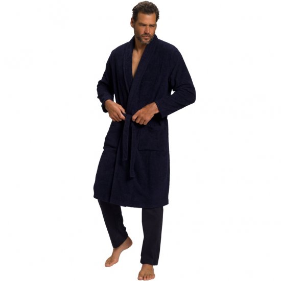 JP1880 Bathrobe Extra Soft Terry Cloth Dark Navy - Donje rublje & kupaće hlače - muške donje rublje veliki brojevi