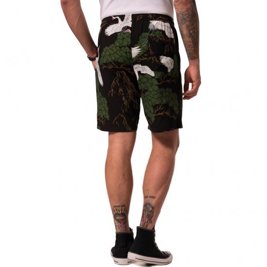 JP1880 Bermuda Shorts All-over Print Black - Kratke hlače - Muške Kratke Hlače Veliki Brojevi 