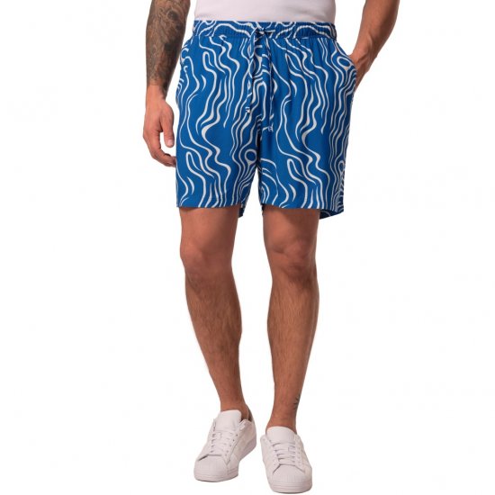 JP1880 Bermuda Shorts All-over Print Royal Blue - Kratke hlače - Muške Kratke Hlače Veliki Brojevi 